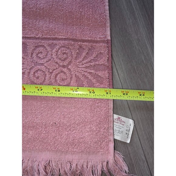 Vintage Pink Cannon Monticello Jacquard Fringe Bath Towel - Picture 4 of 5